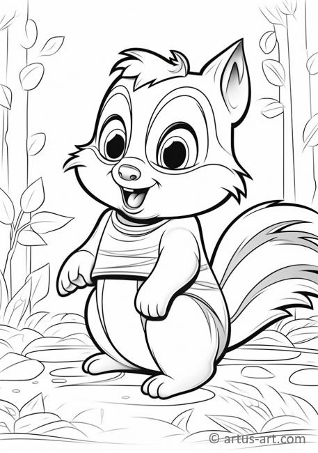 Cute Chipmunk Coloring Page For Kids